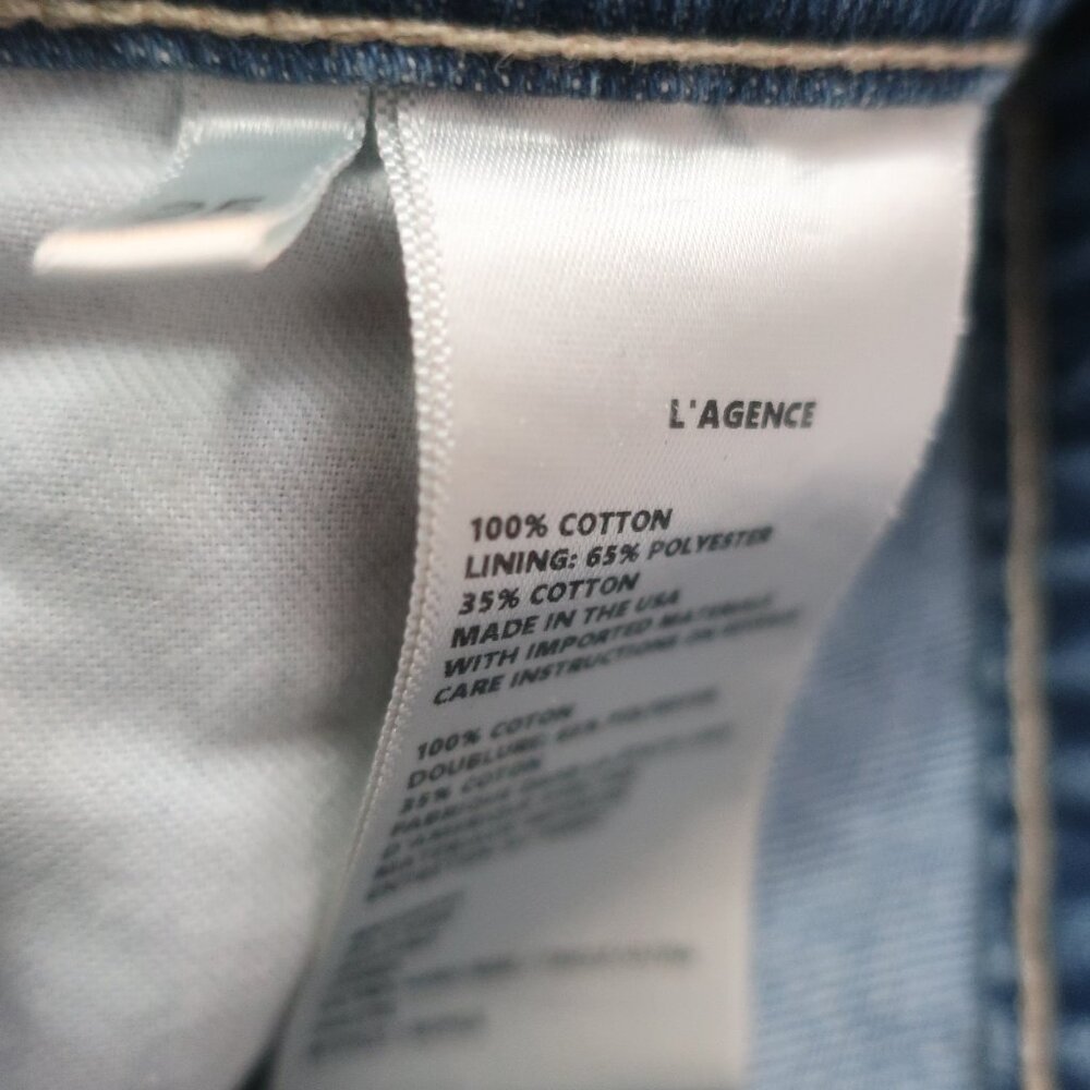 Womens L'Agence Blue (Item-136) Jones Ultra High-Rise Haute Boyle Denim Jeans 25 - Picture 11 of 12